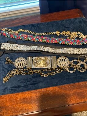 2-Chicos and 1-White House black market (black with crystals)Statement Belts
